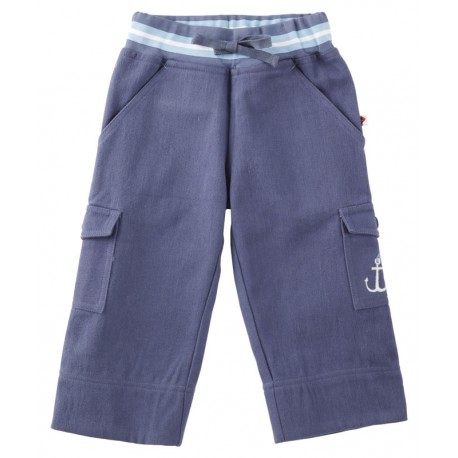 Pantalon bleu ceinture bord-côte Piccalilly