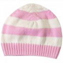 Bonnet tricoté 6-12 mois en coton bio Piccalilly rose / blanc