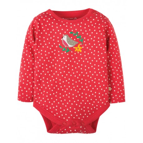 FRUGI body taille Naissance manches longues motif rouge-gorge