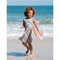 FRUGI robe de plage 3-4 ans tournoyante en coton bio rayée