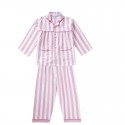 Pyjama 1-2 ans en coton bio tissé Piccalilly rayures roses