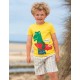 T-shirt manches courtes en coton biologique FRUGI - motif crocodile / surf