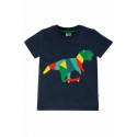 T-shirt 3-4 ans manches courtes en coton biologique FRUGI - motif dinosaure / skate