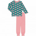 Pyjama 5-6 ans manches longues en coton biologique Maxomorra, motif Paon