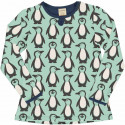 T-shirt manches longues en coton biologique Maxomorra, motif Pingouin