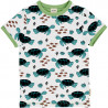 T-shirt manches courtes en coton bio Meyadey, motif tortues