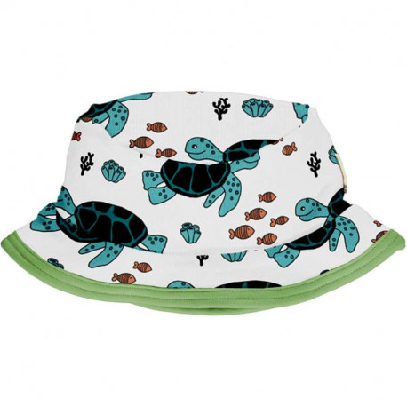 Chapeau d'été en coton bio Meyadey, motif tortues