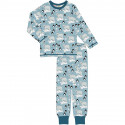 Pyjama d'hiver en coton biologique Meyadey, motif ours flottant