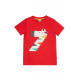 T-shirt manches courtes en coton biologique Frugi, motif "j'ai 7 ans" zébre