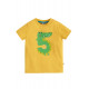 T-shirt manches courtes en coton biologique Frugi, motif "j'ai 5 ans", crocodile