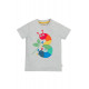 T-shirt manches courtes en coton biologique Frugi, motif "j'ai 3 ans", chenille
