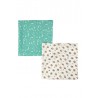 Pack de deux langes en mousseline de coton biologique Frugi, motif forêt / hérisson