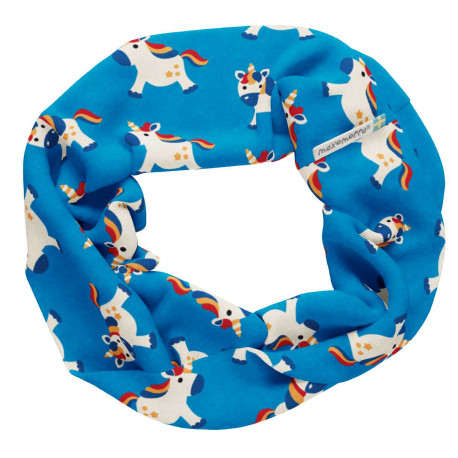 Snood en coton biologique Maxomorra, motif licorne