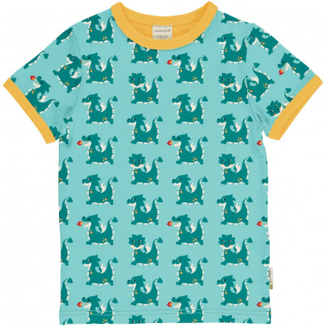 T-shirt manches courtes en coton biologique Maxomorra, motif dragons
