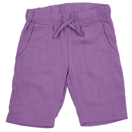 Short en mousseline de coton bio Maxomorra, violet