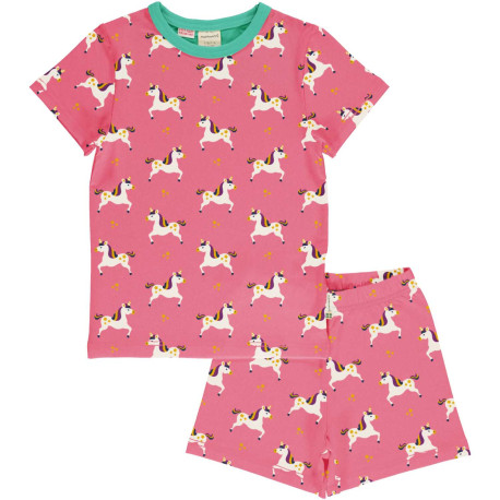 Pyjama d'été en coton biologique Maxomorra, motif licorne
