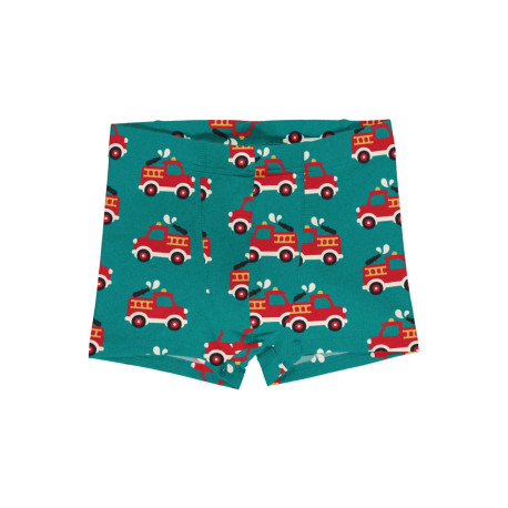 Boxer en coton biologique Maxomorra, motif camion de pompiers