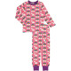 Pyjama manches longues en coton biologique Maxomorra, motif arc-en-ciel rose