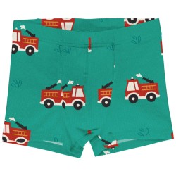 Boxer en coton biologique Maxomorra, motif camion de pompiers