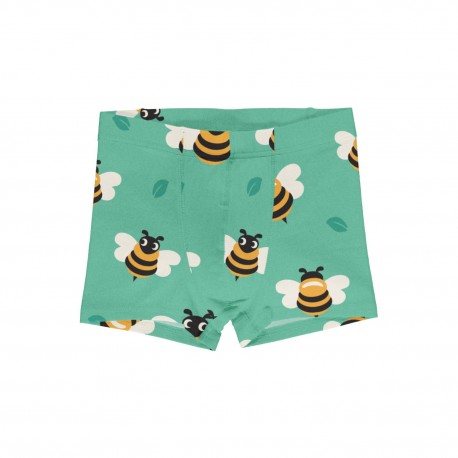 Boxer enfant en coton biologique Maxomorra, motif abeille 2026