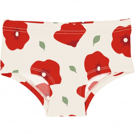 Culotte en coton biologique Maxomorra, motif coquelicot