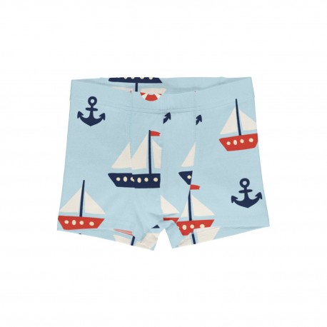 Boxer enfant en coton biologique Maxomorra, motif voilier